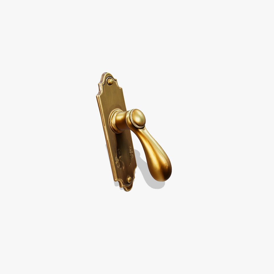 Ornate Brass Door Handle model pack
